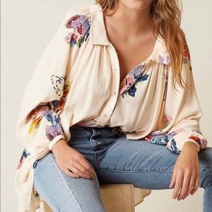FREE PEOPLE Meadow Lark Blouse Button-down…
